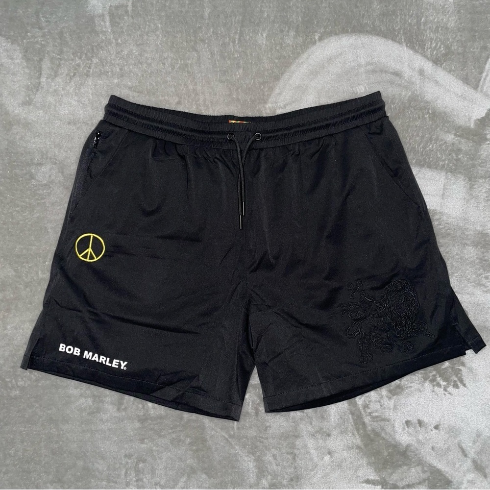NWT Bob Marley Shoe Palace Athletic Shorts Black 2XL Lion of Judah Peace